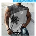 thumbnail image 4 of Débardeur pour Homme Homme Décontracté Mode Imprimé Chandail à Enfiler Col Rond Débardeurs de Sport Gilet, 4 of 8