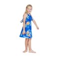 thumbnail image 1 of Robe Hawaïenne pour Fille à Col Rond avec Volants au Coucher de Soleil Néon, 1 of 5