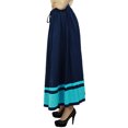thumbnail image 2 of Bimba Women's Long Maxi Skirt With Contrast Border Boho Skirt With Elastic Waist, 2 of 8