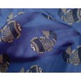 thumbnail image 4 of oneOone Silk Tabby Fabric Fish Block Printed Fabric 1 Yard 42 Inch Wide, 4 of 4