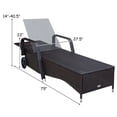 thumbnail image 3 of Gymax Chaise Longue d'Extérieur en Osier Rembourrée avec Roues, Dossier Réglable, 3 of 9