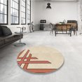 thumbnail image 4 of Ahgly Company Machine Washable Indoor Round Transitional Peru Brown Area Rugs, 5' Round, 4 of 7