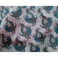 thumbnail image 4 of oneOone Silk Tabby Light Grayish Blue Fabric Bird Block Craft Projects Decor Fabric Printed By The Yard 42 Inch Wide, 4 of 4
