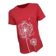 thumbnail image 4 of Becaristey T-shirts à Col Rond pour Femmes Manches Courtes Style Simple T-shirts Imprimé Floral Vêtements Accessoire de Mode Tenue Quotidienne Rouge G, 4 of 6