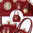 thumbnail image 4 of Purse Handbag for Women Patent Leather Satchel Top Handle Bag Red, 4 of 6