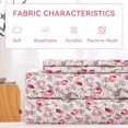 thumbnail image 4 of King Size Bed Sheets Piece Floral Pattern Sheets King Deep Pocket Sheet Grey Lotus, 4 of 7