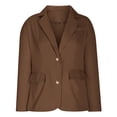thumbnail image 4 of Meichang Blazer Vestes pour Femmes pour le Travail Vestes Professionnelles Décontractées Manches Longues Col à Revers Vestes Unies à Simple Boutonnage Cardigans Ouverts à l'Avant Vestes, 4 of 8