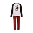 thumbnail image 1 of FOCUSNORM Christmas Reindeer Raglan Tops and Plaid Trousers Parent-child Pajamas, 1 of 9