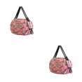 thumbnail image 2 of kurtrusly Sac de Rangement Réutilisable Pliable Écologique et Polyvalent Sac de Courses Imperméable en Polyester pour Voyage Sac de Plage Sac à Main camouflage Rose 2Set, 2 of 6