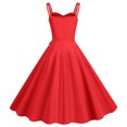 thumbnail image 5 of Robes d'Été pour Femmes Décontractées Sans Manches Femme au Foyer Soirée Bal Robe Maxi Mode Rouge TTG, 5 of 5