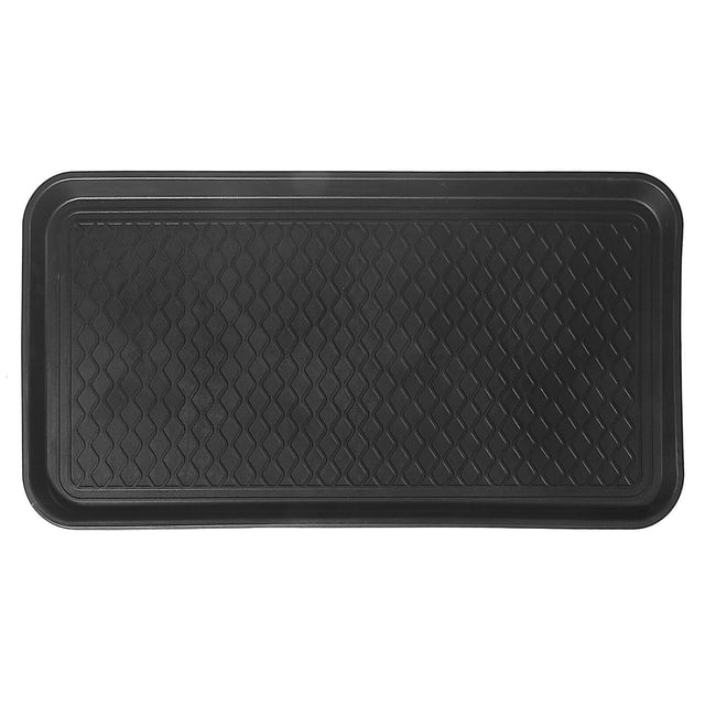 Plateau pour Bottes en Treillis 15 x 30 Noir, Plateau Rectangulaire pour Bottes en Polypropylène Résistant à l'Eau avec Motif de Treillis Surélevé, Conçu pour Organiser les Chaussures et Garder les Entrées Propres et Sans Boue, Convient à une Utilisation Intérieure Ou Extérieure.