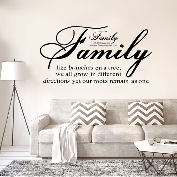 Unique Bargains Papier Citation Familial Amovible Autocollant Mural PVC DIY Art Décalcomanies pour Décoration Maison Bureau