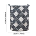 thumbnail image 2 of Patterned Linen Laundry Hamper Large Open Top for Bedroom or Bathroom - Breathable Durable -Linen Blend with Stylish Print and Easy, 2 of 5