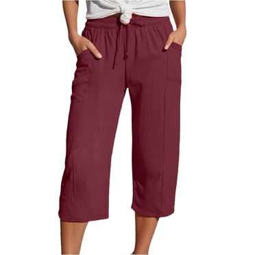 Pantalon Décontracté pour Femme Taille Haute Coupe Ample Vêtement de Sport Pantalon à Jambe Droite pour Usage Quotidien