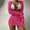 thumbnail image 1 of Meichang Maillots de Bain Trois Pièces pour Femmes avec Robe de Plage par-Dessus, Bikini à Dos Nu, Ensembles de Bikini Triangle String, Maillot de Bain avec Découpe, Sortie de Plage, 1 of 3
