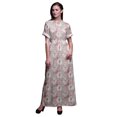 thumbnail image 1 of Bimba Rayon European Ash Seeds Leaves Ladies Long Gown Boho Beach Cocktail Party Maxi SlitDress-Medium, 1 of 6