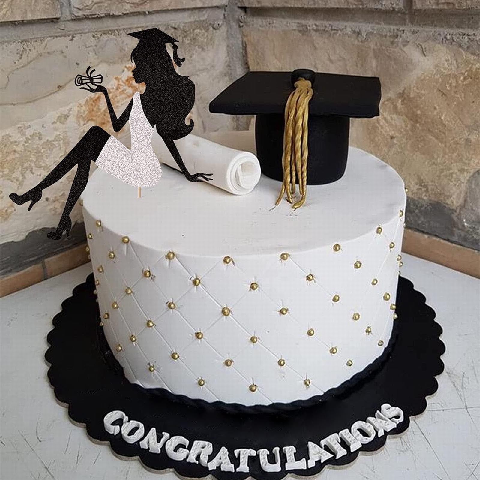 Décoration de gâteau Glamour Girl : silhouette en acrylique noir, décoration d'anniversaire - France