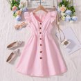 thumbnail image 2 of WRKEKC Robes d'Été pour Filles, Robe Décontractée pour Filles, Robe d'Été à Manches Courtes pour Filles, Robe de Princesse Mignonne, Col Rond, Jupe à Nœud Princesse 11 Ans, 2 of 7