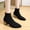 Black, variant on EGNMCR Womens Mid Knee High Boots, Women's Middle Mid Calf Boots Women Stretch Bare Boot Heel Casual Short Tube Booties Ladies boots