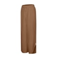 thumbnail image 5 of Diufon Wide Leg Pants for Women Button Down Cotton Linen Straight Pants Casual Solid Color Side Split Trousers, 5 of 5