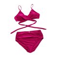 thumbnail image 3 of Gupgi Hauts de Bikini à Bretelles Spaghetti pour Femmes + Culottes de Bikini Imprimé Léopard, 3 of 6