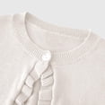 thumbnail image 4 of SROBPTY Cardigans d'Automne pour Filles, Cardigan Tricoté Uni à Col Rond à Manches Longues pour Enfants, Veste en Laine Décontractée Blanche 5 Ans, 4 of 4
