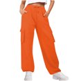 thumbnail image 1 of zbxnLI Cargo Sweatpants for Women High Waisted Drawstring Pants Baggy Wide Leg Joggers Multipockets, 1 of 6