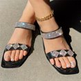 thumbnail image 5 of BADHUD Women's Flat Sandals Flat Slide Sandals with Rhinestone Open Toe Slide Sandals Comfort Casual Walking Sandals, 5 of 5