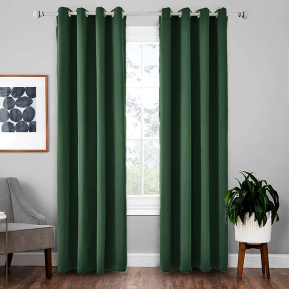 Innerwin Blackout Window Curtain Grommet Windows Curtains Thermal Insulated Bedroom Luxury Darkening Drapes Energy Efficient Living Room Privacy UV Protection Modern Dark Green W:42"xL:84"