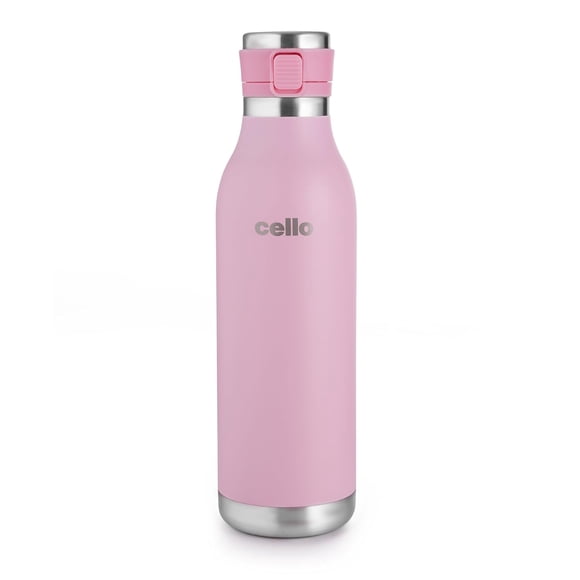 Duro Jet Contenant Isotherme en Acier - 600 ml, Rose / Contenant Isotherme Chaud et Froid 24 Heures - Contenant Antirouille et Étanche pour Thé Café / Idéal pour Bureau, Gym, Maison, Cuisine, Randonnée, Randonnée, Bouteille de Voyage