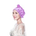 thumbnail image 4 of Miangastore Elastic Band Design Sleep Hat Purple 1Pack 24x11in, 4 of 9