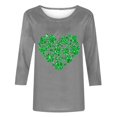 thumbnail image 4 of T-Shirt Imprimé pour Dames, Col Rond, Manches Trois-Quarts, Manches 3/4, Coupe Ample, 4 of 5
