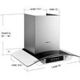 thumbnail image 3 of FOTILE 30 inch 800CFM Tempered Glass Wall Mount Range Hood (Model: EH11D), 3 of 6