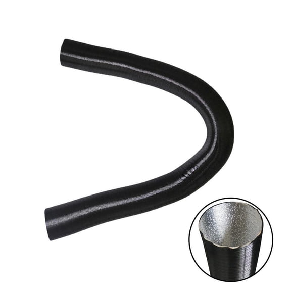 Tuyau de Conduit de Chauffage en Aluminium Noir de 60 mm de Diamètre, Boyau Flexible d'Évent d'Air Chaud pour Chauffages Diesel dans Voitures, Camions, Bateaux, Machinerie Lourde et Agricole, Longueur de 100 cm