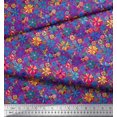thumbnail image 3 of Soimoi Japan Crepe Satin Fabric Aster Flower Print Fabric by Yard 42 Inch Wide, 3 of 3