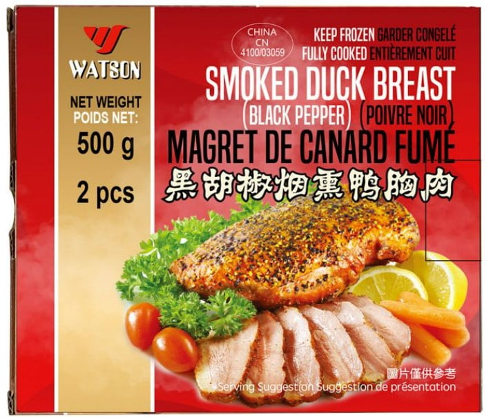 Watson Frozen Cooked Black Pepper Smoked Duck Breast, Watson Frozen Cooked Black Pepper Smoked Duck Breast