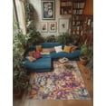 thumbnail image 1 of Rug Branch Ziya 9' x 12' (9'2" x 12'5") Yellow/Blue Abstract Distressed Indoor Area Rug, Contemporary, Medium Pile, Stain-Resistant Carpet - Living Room, Bedroom, Dining Room, and Kitchen, 1 of 9
