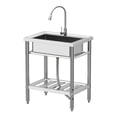 thumbnail image 2 of BeesClover Commercial Stainless Steel Kitchen Freestanding Sink,Utility Kitchen Sink with Pipe,Filter Drainer and 360° Rotatable Faucet for Laundry Yard Garage Kitchen Shop, 2 of 8