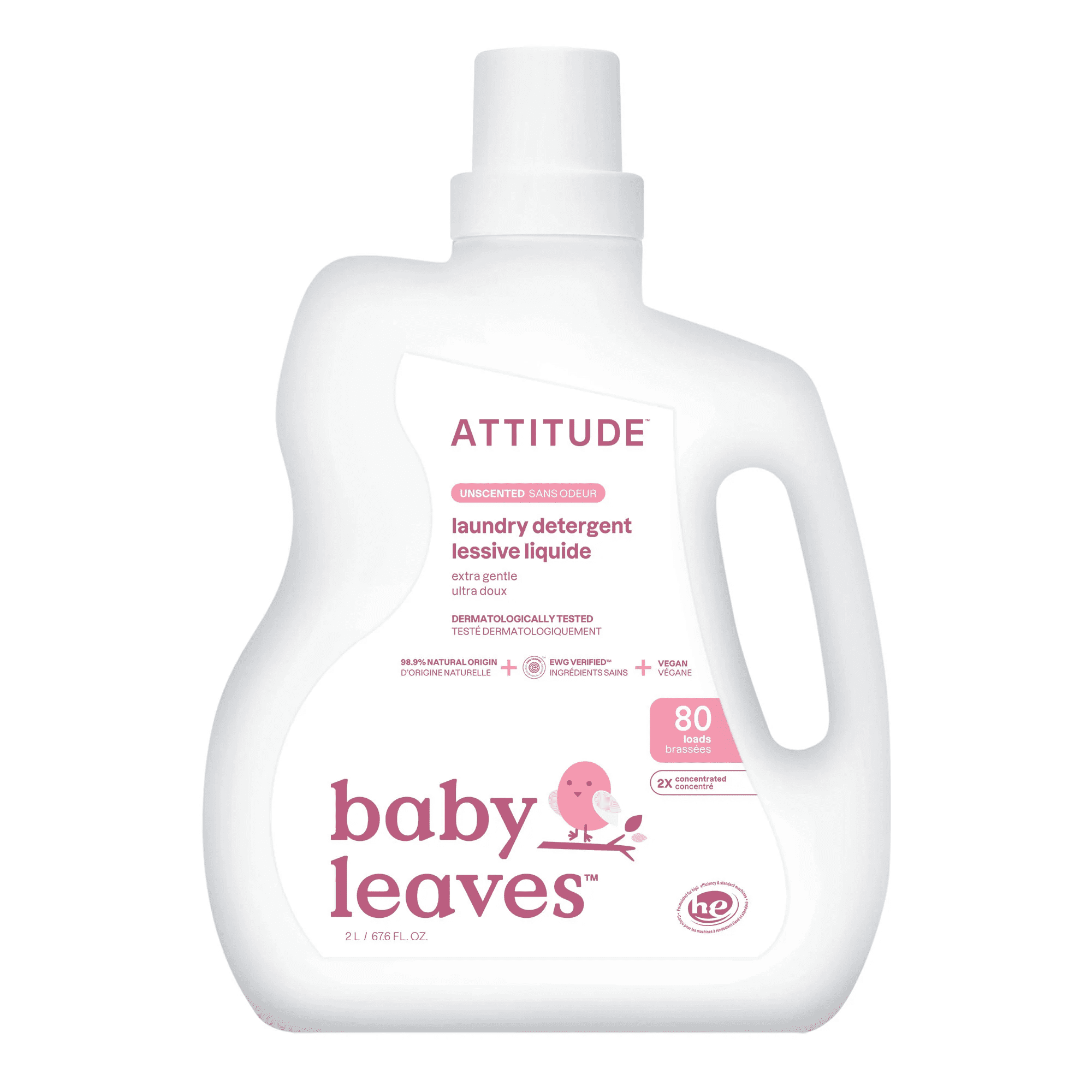 Attitude Laundry Detergent Baby Fragrance Free Free (80 Loads) 2L