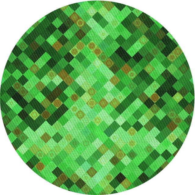 Ahgly Company Tapis de Zone Ronds d'Intérieur Lavables à la Machine, Style Transitionnel, Verts, 5 Pieds Rond