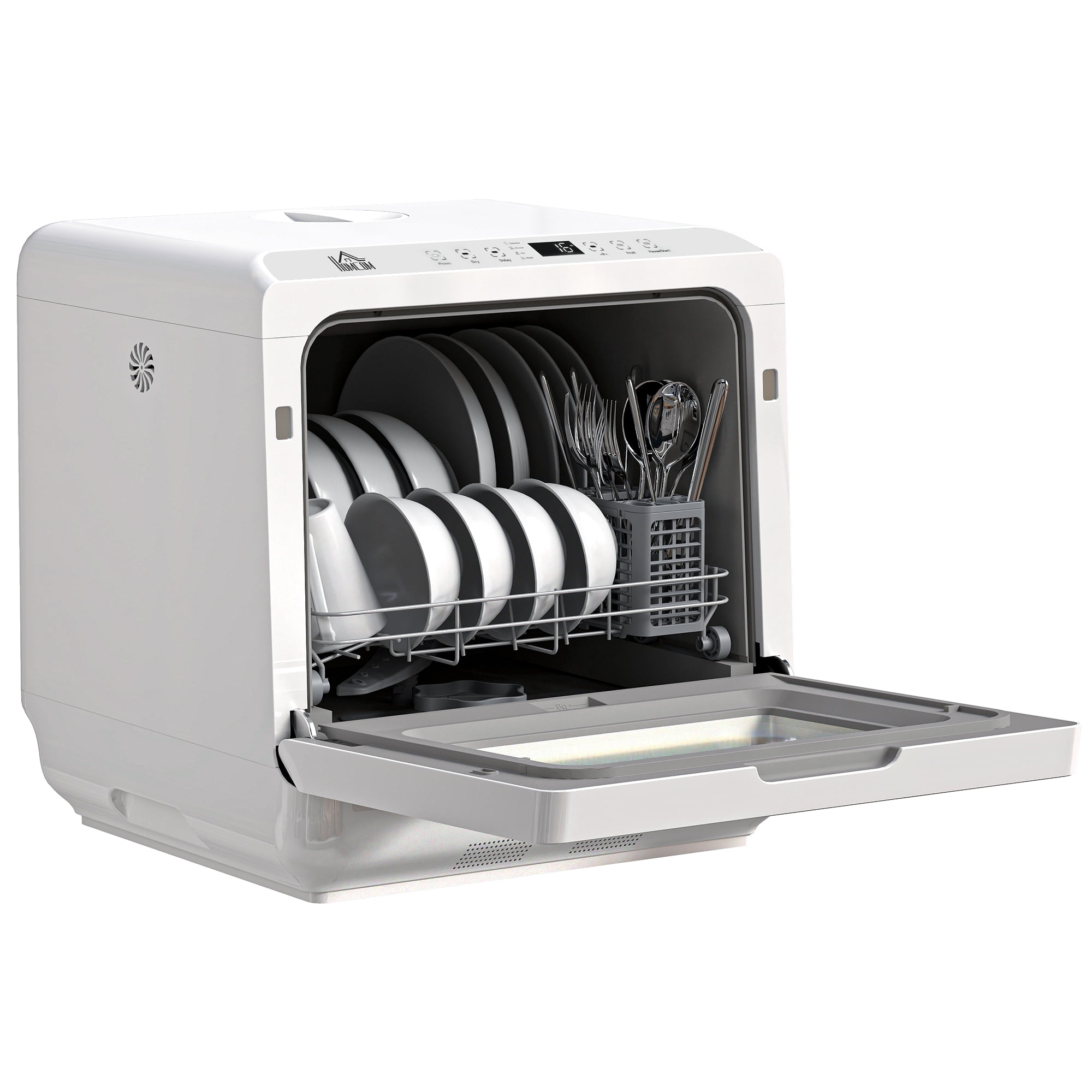 CoSoTower Portable Dishwasher, Counter Dishwasher with 4 Place Settings, 5 Washing Programs, Air-Dry Function, 6L Water Tank