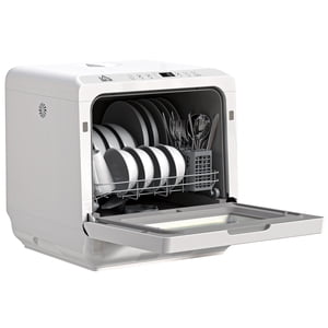CoSoTower Portable Dishwasher, Counter Dishwasher with 4 Place Settings, 5 Washing Programs, Air-Dry Function, 6L Water Tank