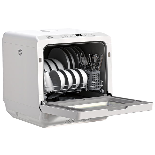 CoSoTower Portable Dishwasher, Counter Dishwasher with 4 Place Settings, 5 Washing Programs, Air-Dry Function, 6L Water Tank