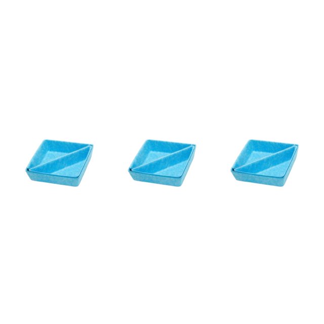 QualitChoice Home Hotel Felt Keys Tapes Phone Watch Storage Box Living Room Drawer Pens Remotes Jewellery Organizer Container Blue 3PCS