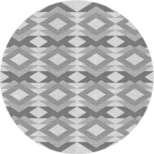 Ahgly Company Tapis de Zone Rond Gris Transitionnel pour Intérieur Lavable à la Machine, 4 Pieds Rond