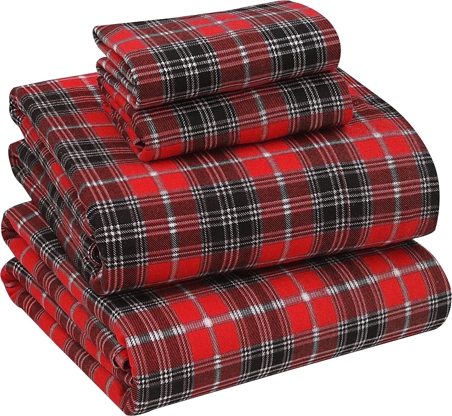 RUVANTI Flannel Sheets King Size - 100% Cotton Brushed King Size Sheets ...