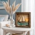 thumbnail image 4 of Sea Glass LED Light Box Wooden Frame Nautical Decor, 4 of 7