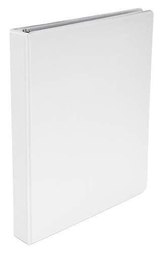 School Smart Polypropylene Round Ring Binder, 1 Inch, White
