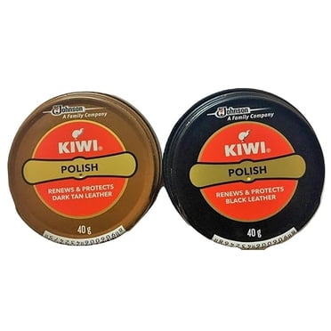 Kiwi Shoe Polish Paste Black and dark tan [Pack Of 2 (one each)]