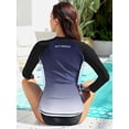 thumbnail image 4 of Rash Guard Shirt for Women Zip Front Long Sleeve Sun Protection Swimwear Tops, 4 of 6